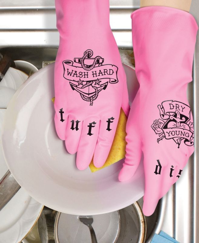 Fred and Friends Tuff Dish Tattoo Kitchen Gloves - PT01 Fred and Friends Tuff Dish Tattoo Kitchen Gloves - PT01
