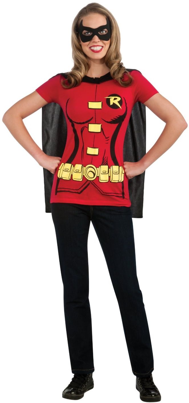 Women's Dc Comics Robin T-Shirt With Cape Women's Dc Comics Robin T-Shirt With Cape