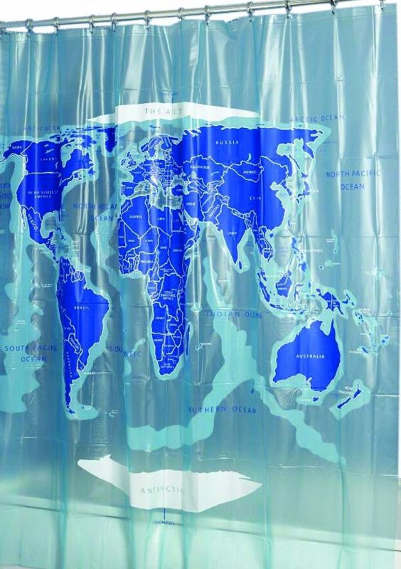 World Map Shower Curtain World Map Shower Curtain