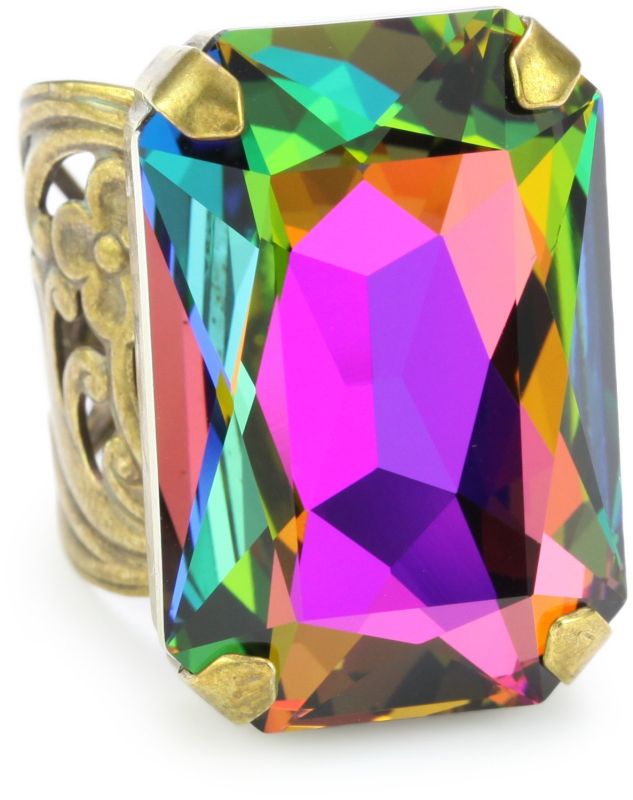 "Aurora Sky" Multi-Crystal Large Cocktail Adjustable Ring "Aurora Sky" Multi-Crystal Large Cocktail Adjustable Ring