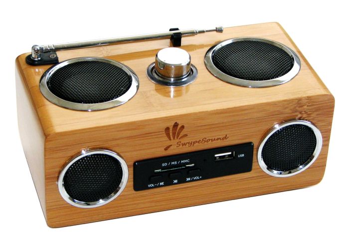 Amazon.com SwypeSound Mini Bamboo Wood Boombox _ Personal Speaker - MAIN
