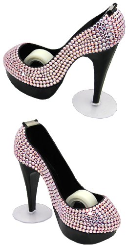 Swarovski Crystal Light Rose AB Black Shoe Tape Dispenser 