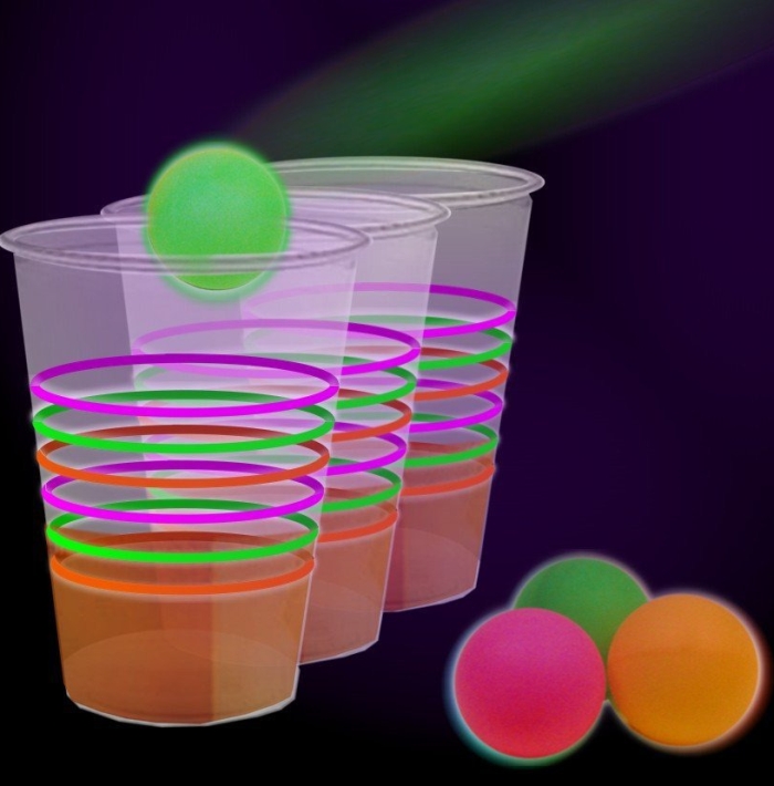 Black Light Reactive Neon Beer Pong Party Pack #79080 - MAIN Reactive Neon Beer Pong Party Pack