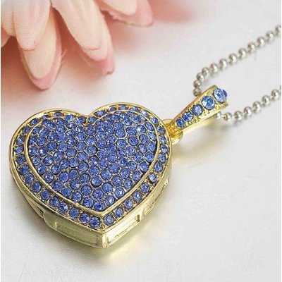 8GB Lovely Blue Crystal Heart Style USB Flash Drive with Necklace 8GB Lovely Blue Crystal Heart Style USB Flash Drive with Necklace