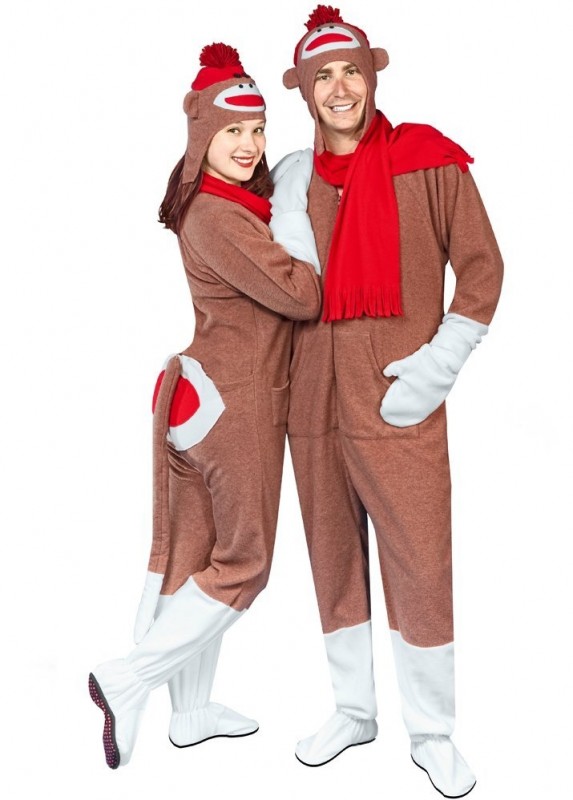 Adult Sock Monkey Pajama Costume Adult Sock Monkey Pajama Costume