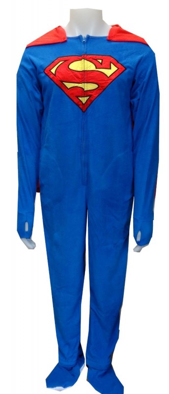Superman / SuperGirl Fleece Onesie Footie Pajama with Cape Superman / SuperGirl Fleece Onesie Footie Pajama with Cape