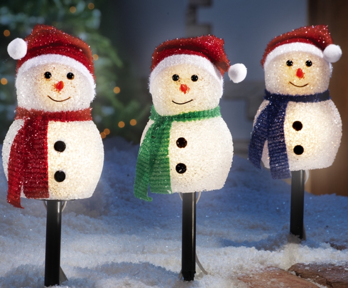 Holiday Snowman Outdoor Lighted Pathway Markers