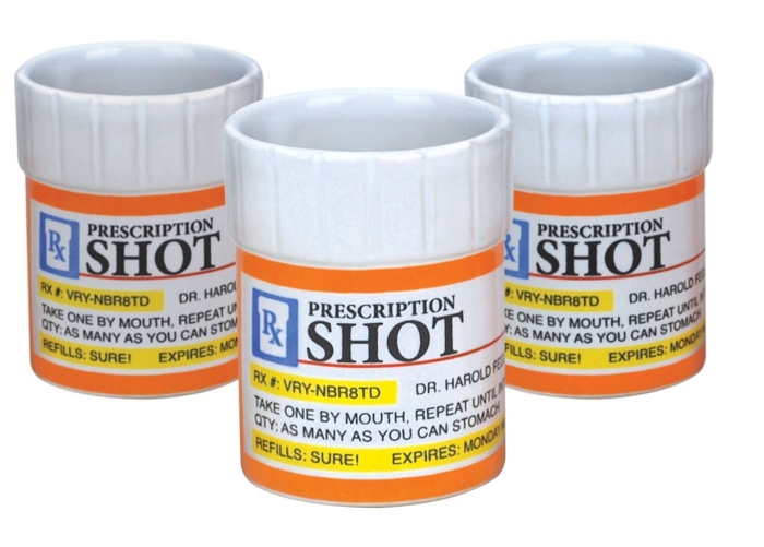 Prescription Pill Bottle Shaped Shot Glass Set Prescription Pill Bottle Shaped Shot Glass Set