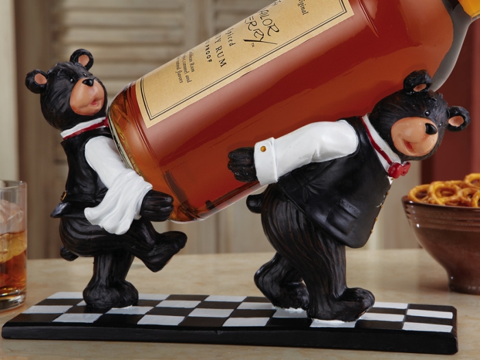 Kitchen Waiter Bears Wine Holder