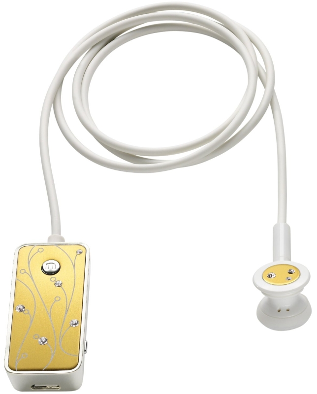 Crystal Flowers Bluetooth Headset - Gold/White Crystal Flowers Bluetooth Headset - Gold/White