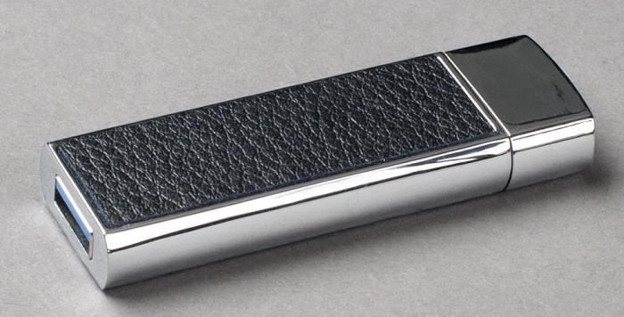 Leather/Chrome USB 3.0 Flash Memory Drive 32GB