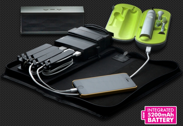 AViiQ Portable Charging Station with 5200 mAh Battery Pack - Leather