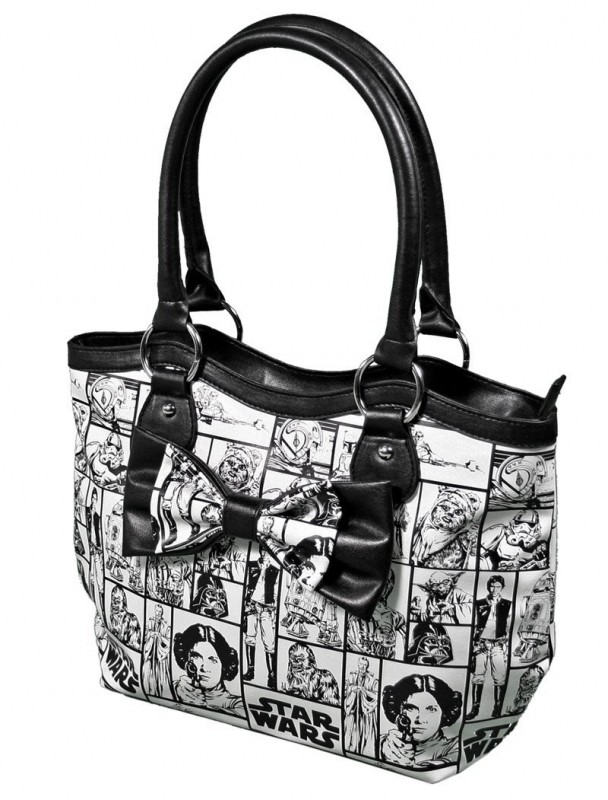 Star Wars Womens Checker Handbag Purse with Bow Star Wars Womens Checker Handbag Purse with Bow