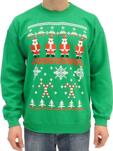 Snowflake and Candy Cane Design Adult Green Sweatshirt Snowflake and Candy Cane Design Adult Green Sweatshirt