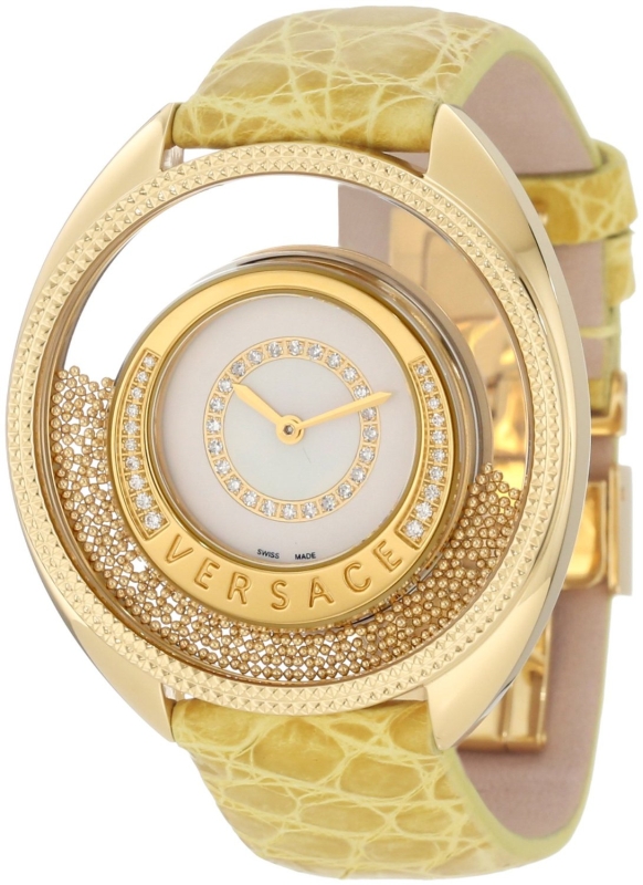 Versace Women's 86Q71SD498 S585 Destiny Spirit Yellow-Gold Plated Mother-Of-Pearl Diamond Crocodile Watch Versace Women's 86Q71SD498 S585 Destiny Spirit Yellow-Gold Plated Mother-Of-Pearl Diamond Crocodile Watch