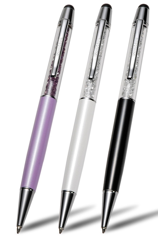 Amazon.com YooMee 2-in-1 White Capacitive Touchscreen Stylus and Ballpoint Pen with Swarovski Crystals - PT02