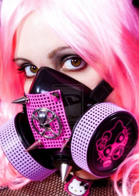  Hello  Kitty  Gas  Mask with Skull Ornament 7 Gadgets