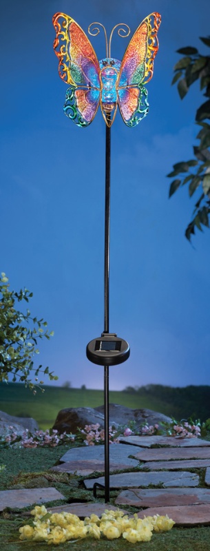 Solar Glass Ball Butterfly Stake Garden Decor – 7 Gadgets