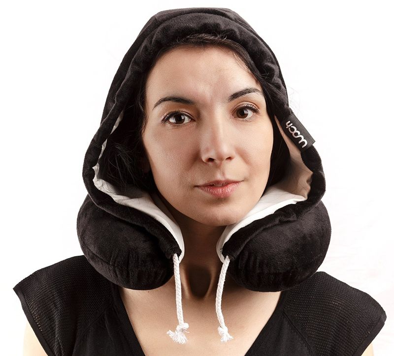travel neck pillow and hood