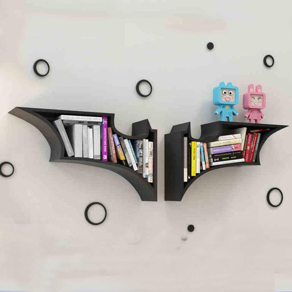 Firm Shelves Drawers Wall Shelf Batman Style Bookshelf 7 Gadgets